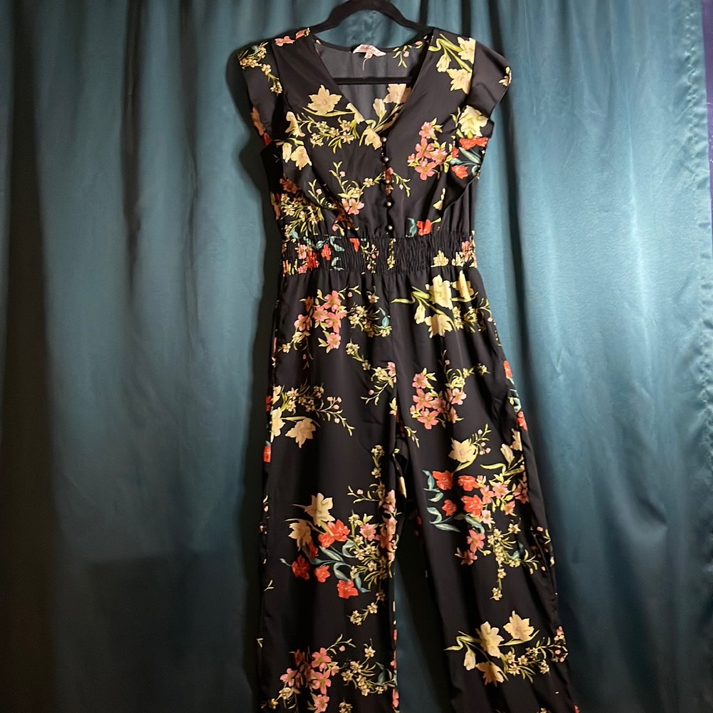 Ruffled tank style romper